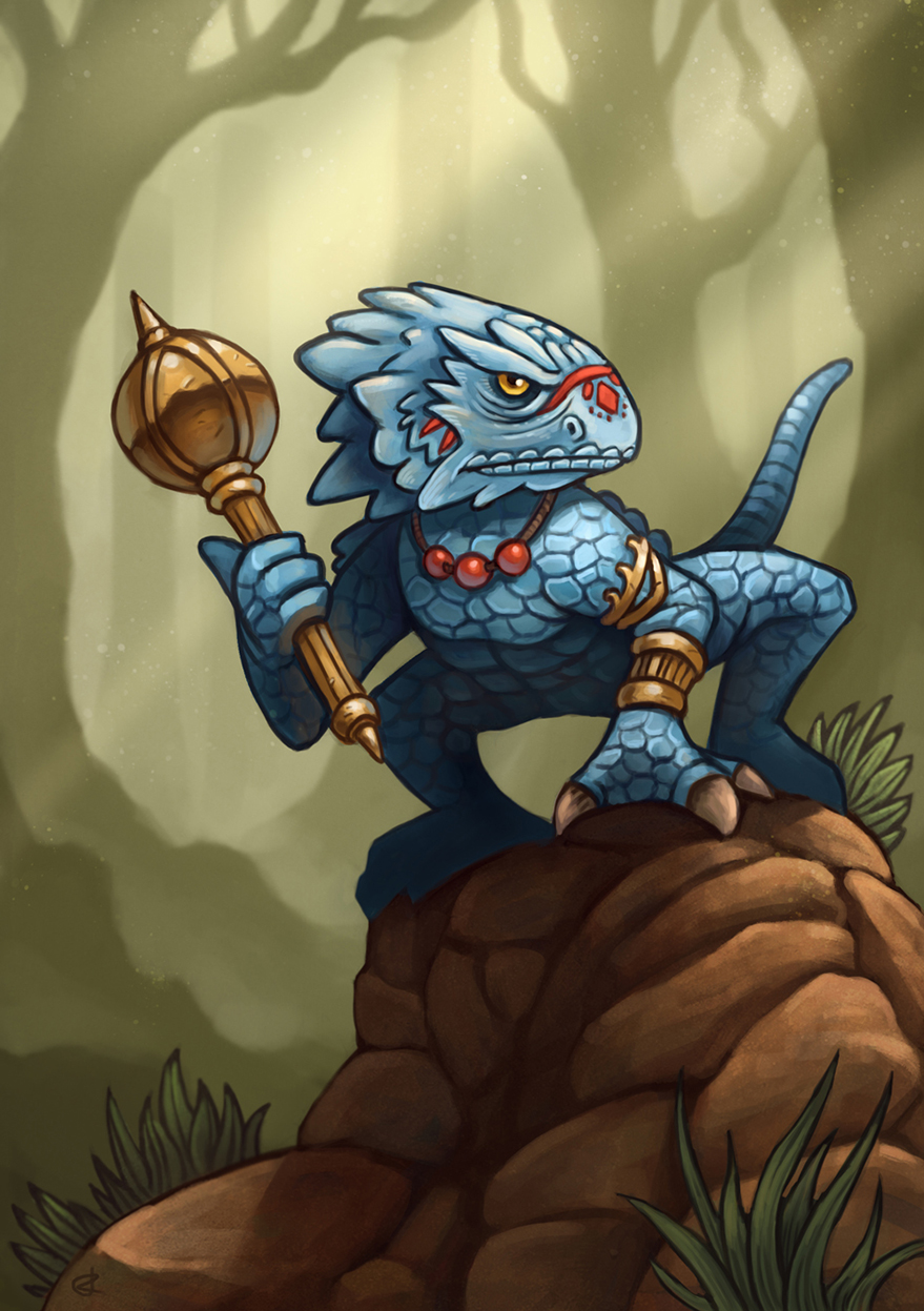 Character design lizardman warrior