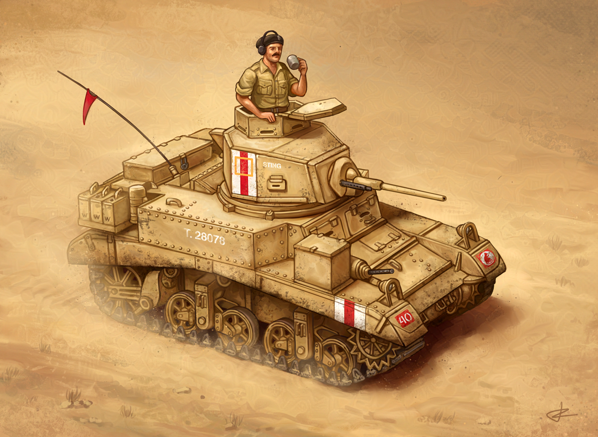 Tanque britanico M3 Stuart en la Segunda Guerra Mundial