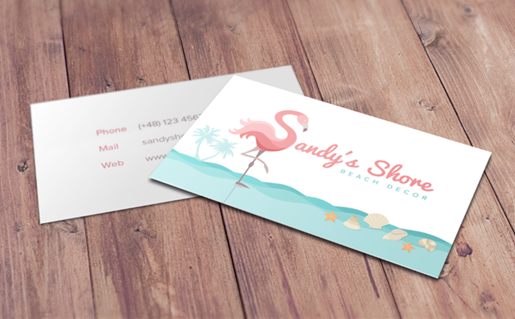 Sandys hore beach decor business cards