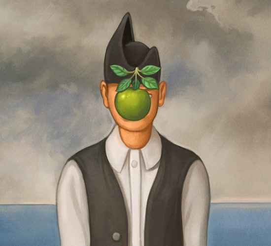 Ilustración homenaje a Rene Magritte para la exposición Sidrafías