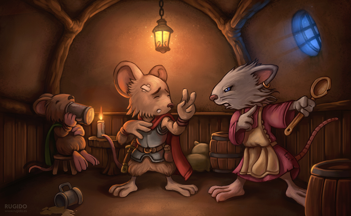 «Tavern Trouble» fantasy children illustration